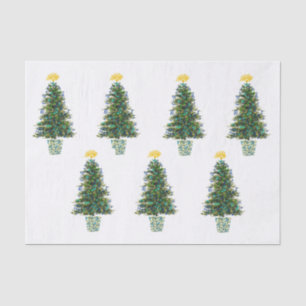 Music Theme Christmas Trees Tissue Paper