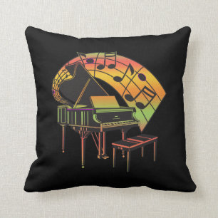 Music Theme Illustration-Abstract Piano Cushion