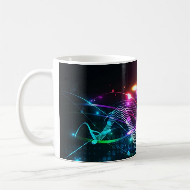 Music Theme Musical Notation Design Coffee Mug (Left)