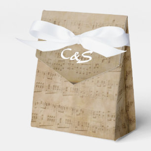 Music Theme White Monogram Favour Boxes