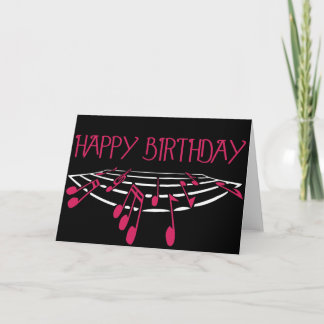 Music Themed Birthday Card - Pink