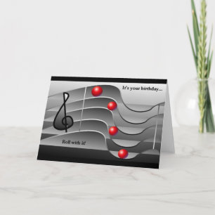 Music Themed Birthday Greetings Card
