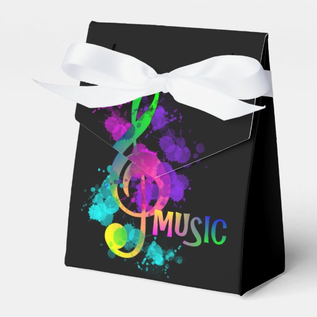 Music Themed Celebration Party Personalised Favour Box (Front Side)