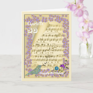 Music Themed Happy Birthday Personalised Card