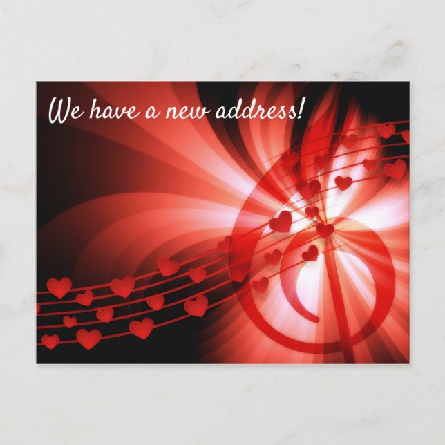 Music-Themed New Address Postcards (Front)