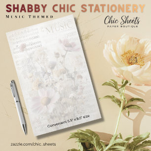 Music-Themed Shabby Chic Stationery