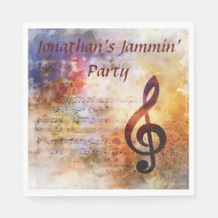 Music Themed Treble Clef Jammin' Party Napkin