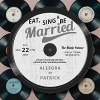 Music Themed Vintage Retro Vinyl 70s Wedding