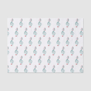 Music Themed Watercolor Treble Clef Tissue Paper