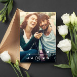 Music Themed Wedding Photo Save the Date<br><div class="desc">Perfect for music enthusiasts, couples who bonded over a shared love for melodies, this save the date will undoubtedly strike a chord with your guests and leave them eagerly anticipating your special day. "Hit play on the celebration of a lifetime!" – this caption sets the stage for an unforgettable wedding...</div>