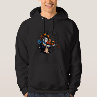 Music-Themed Whimsical Musician Illustration Hoodie