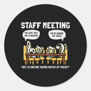 Music Theory Musician Music Teacher Funny Musical Classic Round Sticker