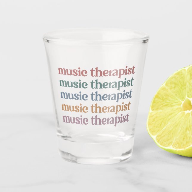 Music Therapist Retro Music Therapy Gifts Shot Glass (Front)