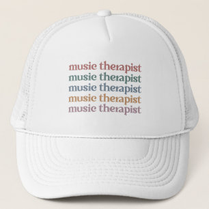 Music Therapist Retro Music Therapy Gifts Trucker Hat