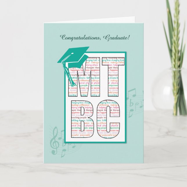 Music Therapy Board Certified MTBC Graduation Card (Front)