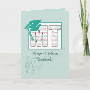 Music Therapy Graduation Congratulations, MT Hat Card