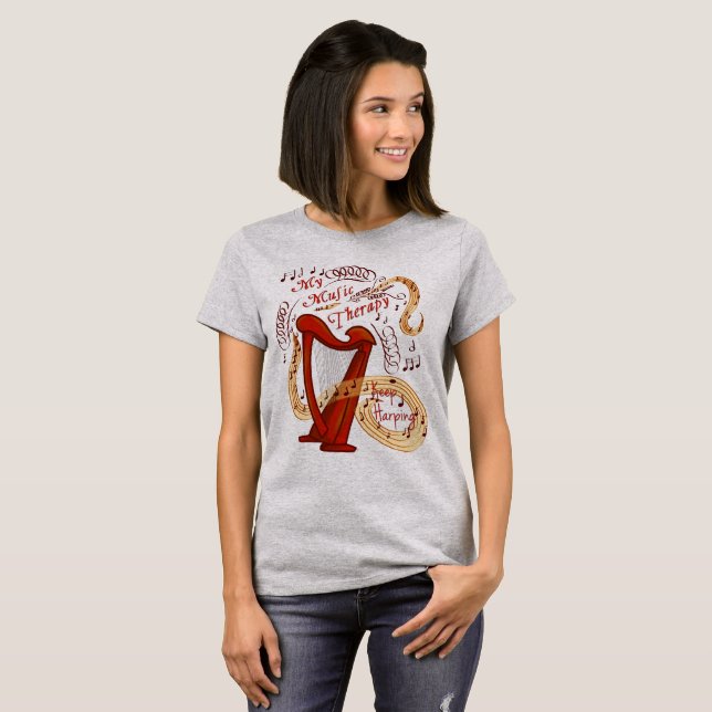 Music Therapy "Keep Harping" T-Shirt (Front Full)