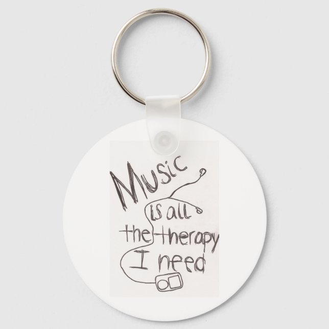 music therapy white key ring (Front)