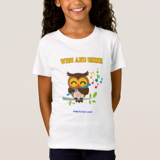 MUSIC TO MY EARS, owl flute slim fine jersey girls T-Shirt