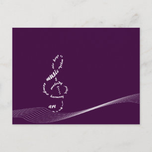 music to my ears - white treble postcard