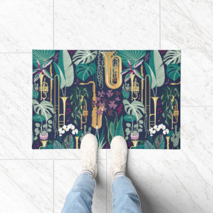 Music to my eyes // musical instruments and plants doormat