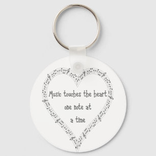 Music Touches the Heart Inspirational Quote Key Ring