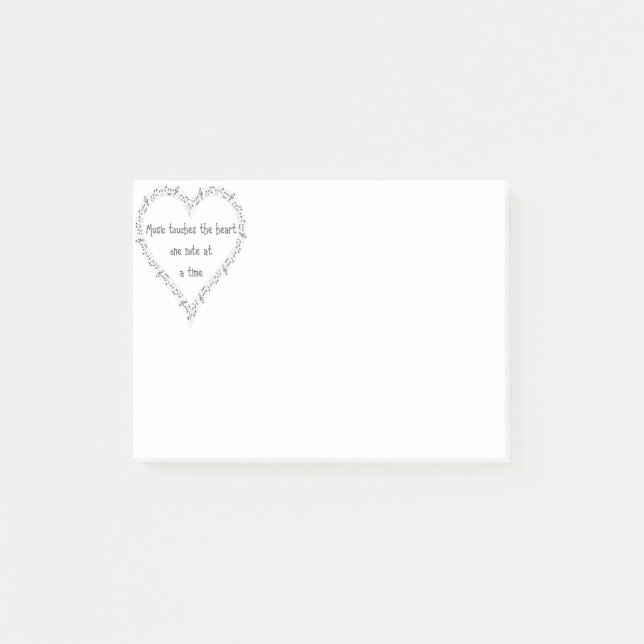 Music Touches the Heart Inspirational Quote Post-it Notes (Front)