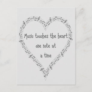 Music Touches the Heart Inspirational Quote Postcard