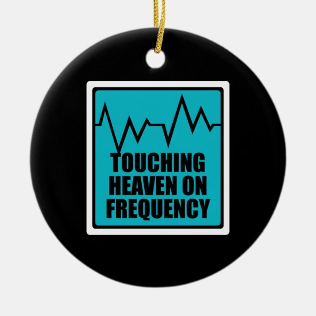 Music Touching Heaven On Frequency Ceramic Tree Decoration (Front)