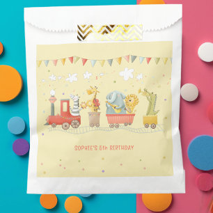 Music train with wild animals kids birthday favour bags