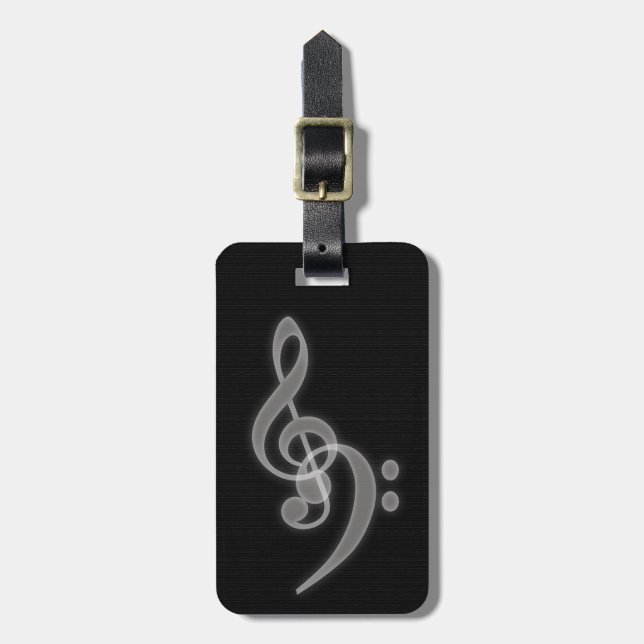 Music - Treble and Bass Clef Luggage Tag (Front Vertical)