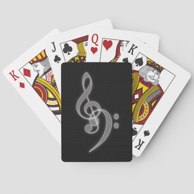 Music - Treble and Bass Clef Playing Cards (Back)