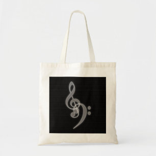 Music - Treble and Bass Clef Tote Bag
