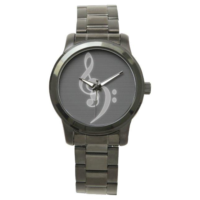 Music - Treble and Bass Clef Watch (Front)