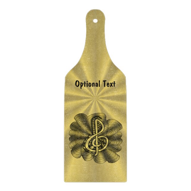 Music Treble Clef Gold Customised Cutting Board (Front)