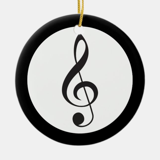 Music Treble Clef Keepsake Musician Gift Ceramic Tree Decoration (Front)