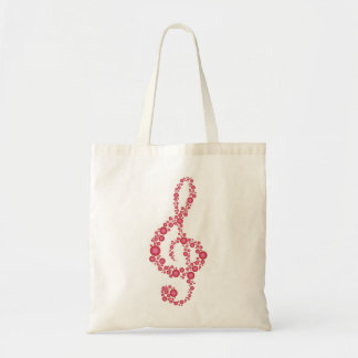 Music Treble Clef Pink Dots Bag