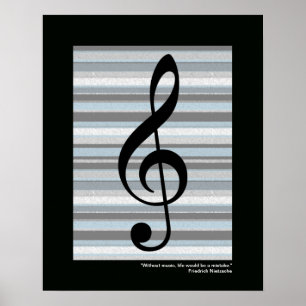 music treble clef print for wall