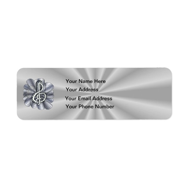 Music Treble Clef Silver (Front)