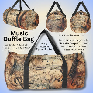 Music Treble Clef & Violin Duffle Bag