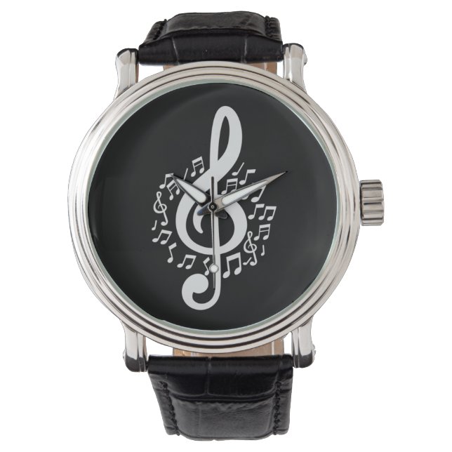 Music Treble Clef Watch Musician Gift (Front)