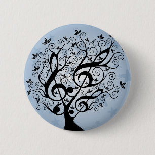 Music Tree 6 Cm Round Badge