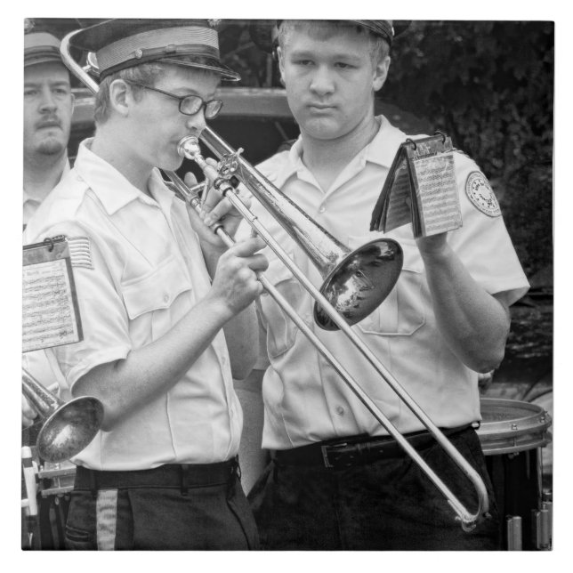 Music - Trombone - A helping hand Tile (Front)