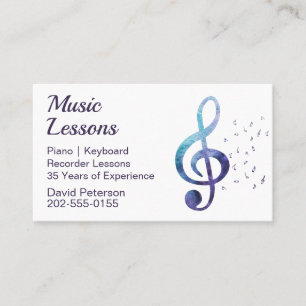 Music Tutor Piano Teacher Tuition Business Card