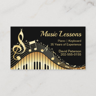 Music Tutor Piano Teacher Tuition Business Card