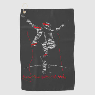 Music Typography Art Modern Music Lover Design Golf Towel