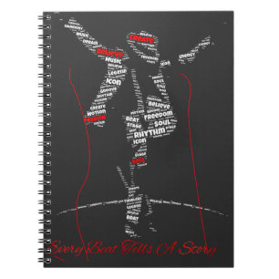 Music Typography Art Modern Music Lover Design Notebook