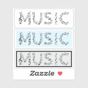 Music Typography Sticker Set