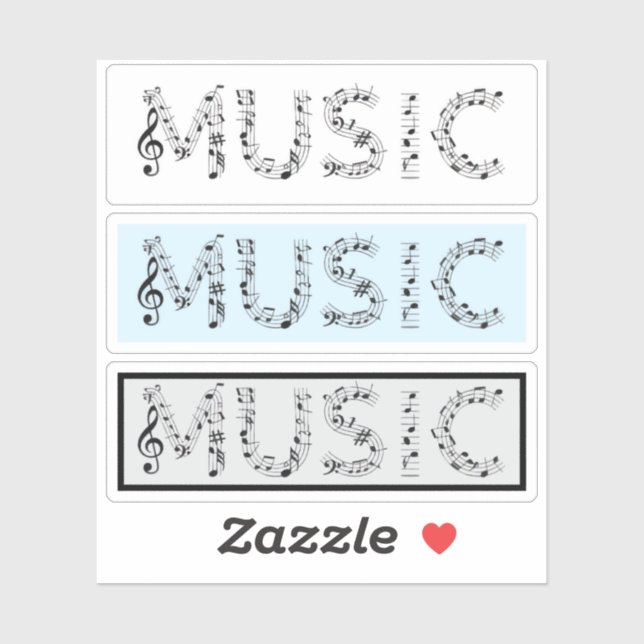 Music Typography Sticker Set (Sheet)