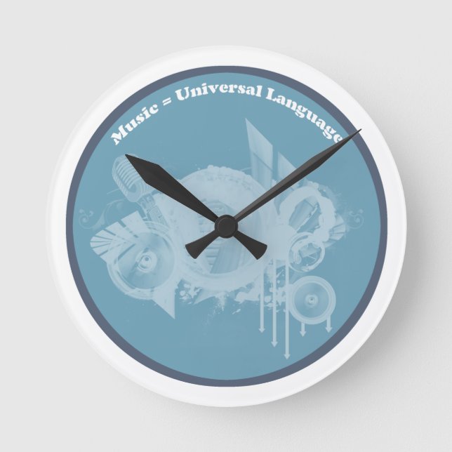 Music Universal Language Round Clock (Front)
